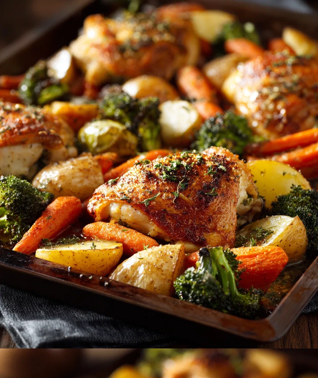 roasted garlic chicken and vegetables