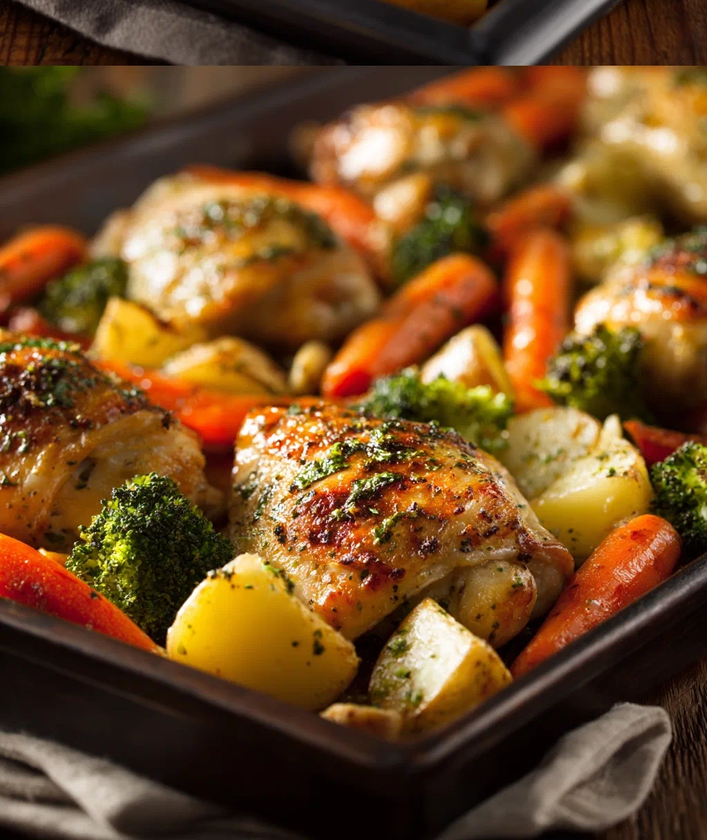 roasted garlic chicken and vegetables