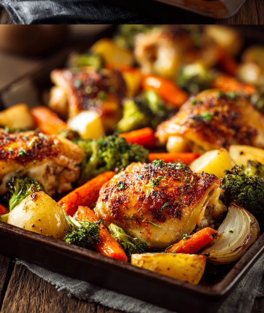 roasted garlic chicken and vegetables