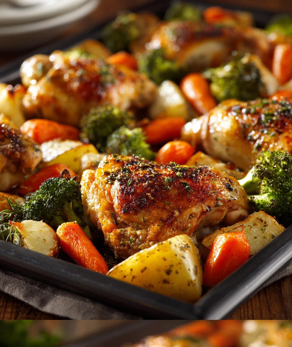roasted garlic chicken and vegetables
