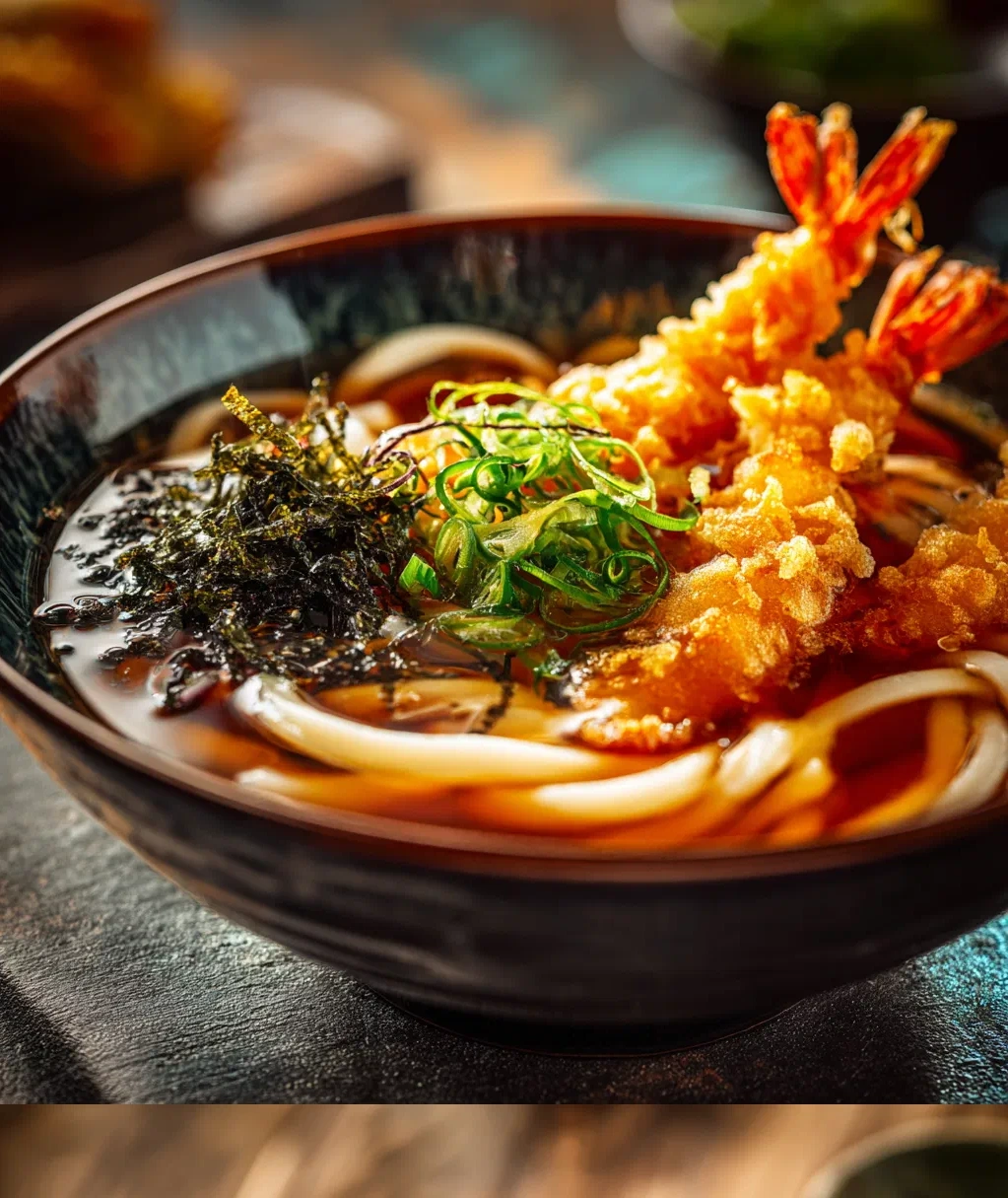 shrimp tempura udon soup