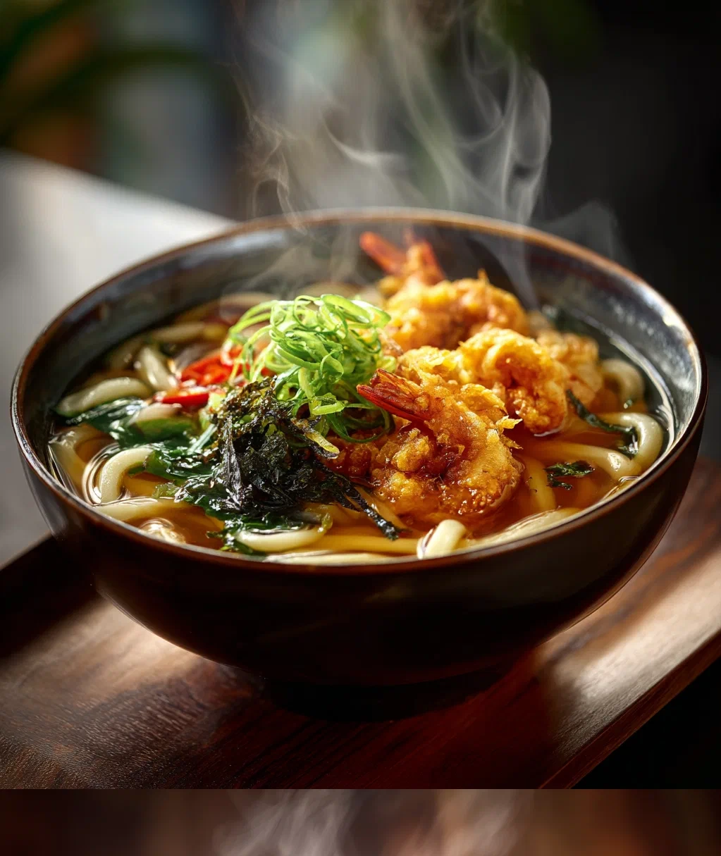 shrimp tempura udon soup