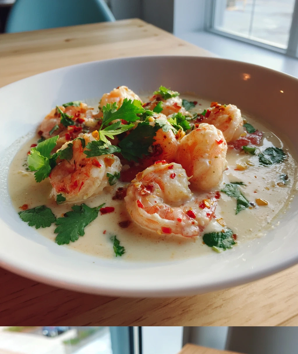shrimp with garlic and coconut milk