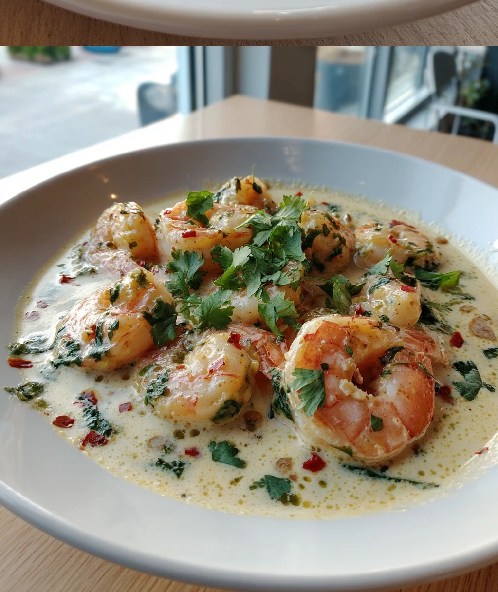 shrimp with garlic and coconut milk