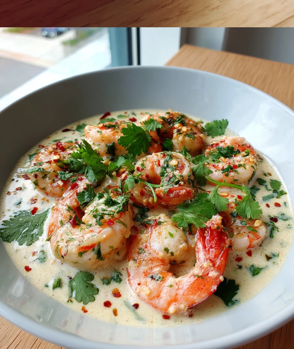 shrimp with garlic and coconut milk