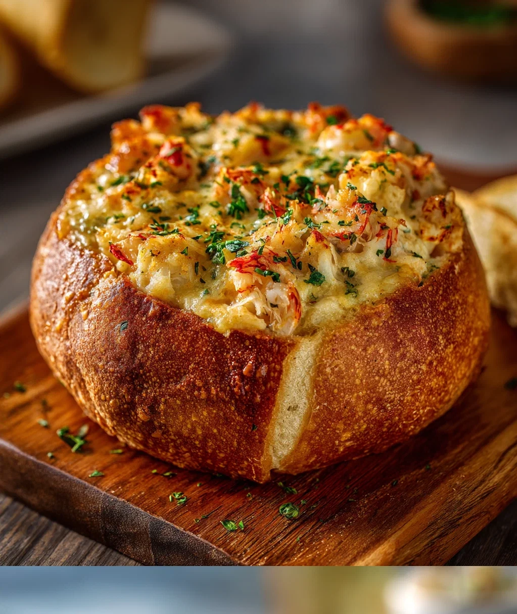 stuffed seafood bread bowl