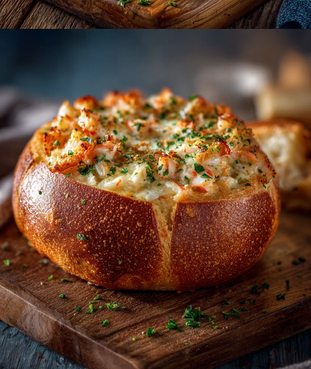 stuffed seafood bread bowl
