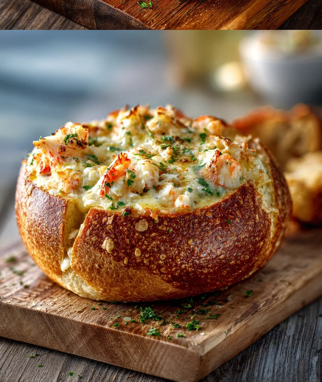 stuffed seafood bread bowl