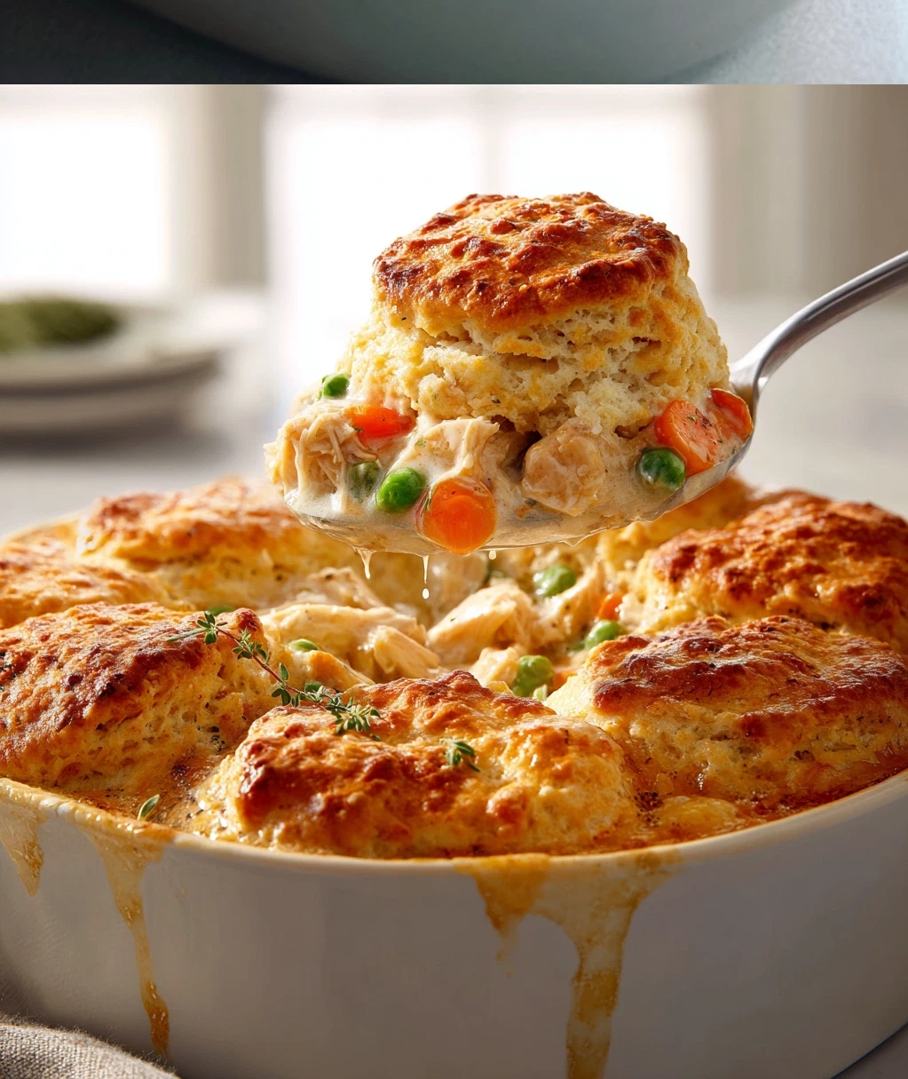 yummy chicken and biscuit cobbler